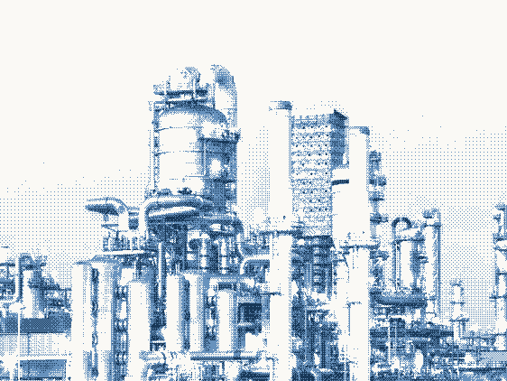 Indústria em tingimento azul da marca